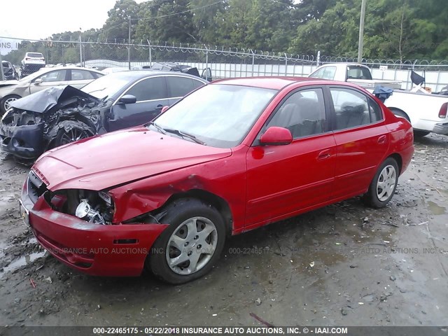 KMHDN46D34U858173 - 2004 HYUNDAI ELANTRA GLS/GT RED photo 2