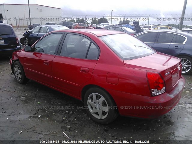 KMHDN46D34U858173 - 2004 HYUNDAI ELANTRA GLS/GT RED photo 3