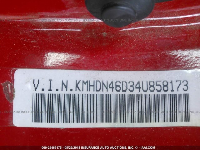 KMHDN46D34U858173 - 2004 HYUNDAI ELANTRA GLS/GT RED photo 9