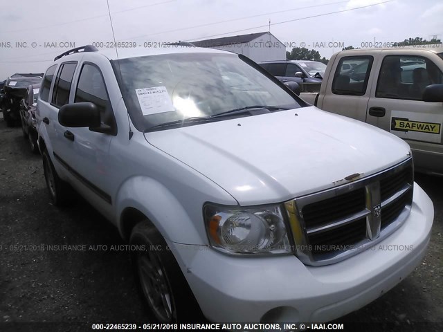 1D8HB48P87F576594 - 2007 DODGE DURANGO SLT WHITE photo 1