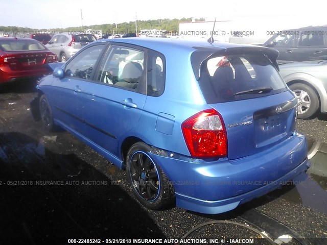 KNAFE161265208732 - 2006 KIA SPECTRA5 BLUE photo 3