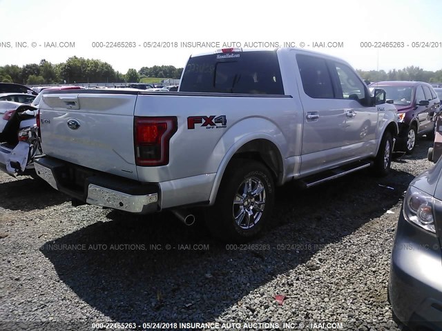 1FTEW1EF5FKE70478 - 2015 FORD F150 SUPERCREW SILVER photo 4