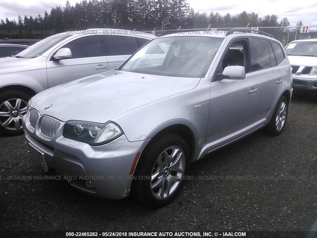 WBXPC93487WJ00737 - 2007 BMW X3 3.0SI SILVER photo 2