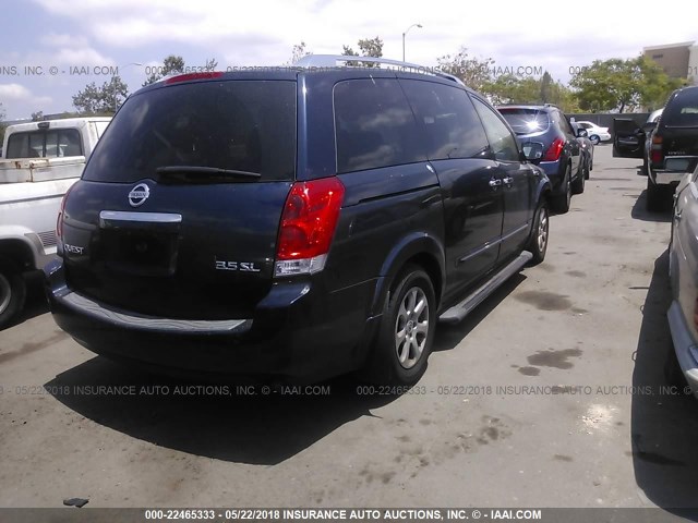 5N1BV28U37N140520 - 2007 NISSAN QUEST S/SE/SL BLUE photo 4