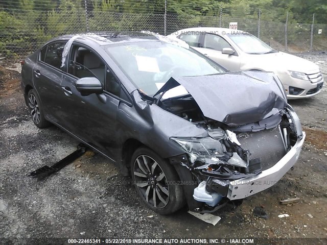 19XFB2F97FE103065 - 2015 HONDA CIVIC EXL GRAY photo 1