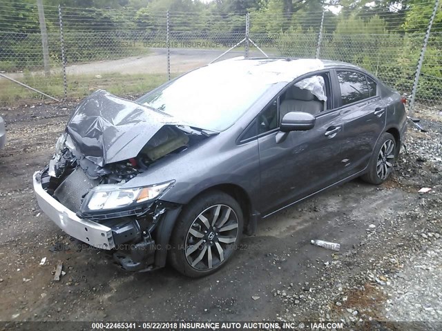 19XFB2F97FE103065 - 2015 HONDA CIVIC EXL GRAY photo 2