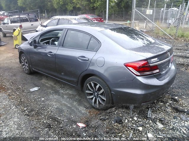 19XFB2F97FE103065 - 2015 HONDA CIVIC EXL GRAY photo 3