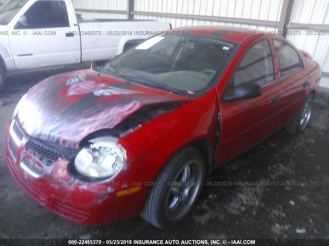 1B3ES26C95D248021 - 2005 DODGE NEON SE RED photo 2