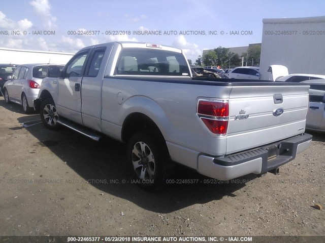 1FTFX1CF6DKF31144 - 2013 FORD F150 SUPER CAB SILVER photo 3