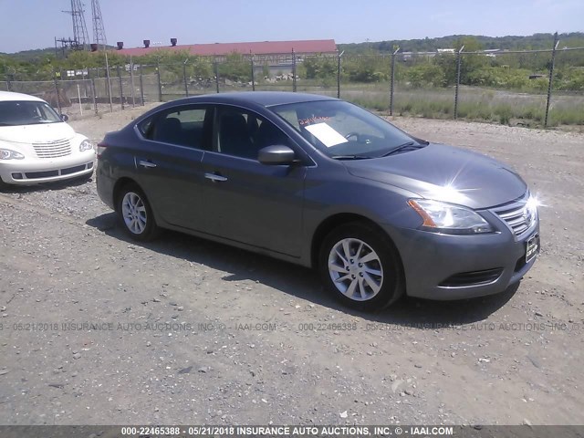 3N1AB7AP0FY214992 - 2015 NISSAN SENTRA S/SV/SR/SL GRAY photo 1