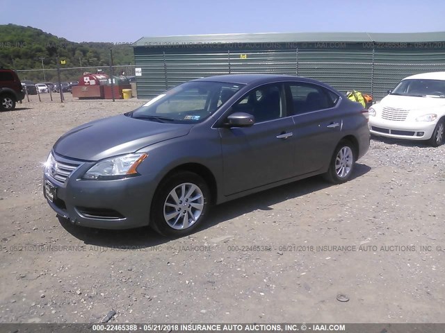 3N1AB7AP0FY214992 - 2015 NISSAN SENTRA S/SV/SR/SL GRAY photo 2