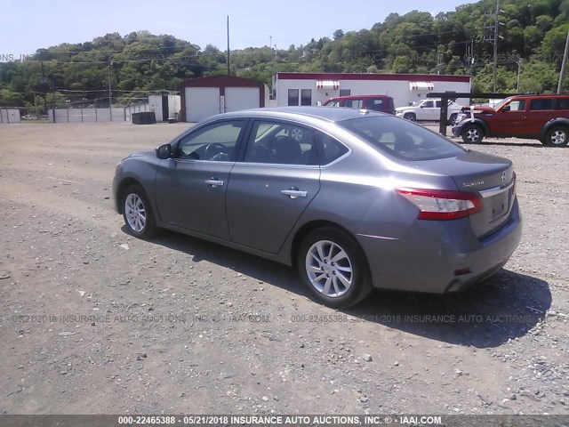 3N1AB7AP0FY214992 - 2015 NISSAN SENTRA S/SV/SR/SL GRAY photo 3