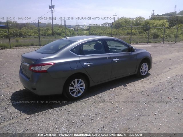 3N1AB7AP0FY214992 - 2015 NISSAN SENTRA S/SV/SR/SL GRAY photo 4