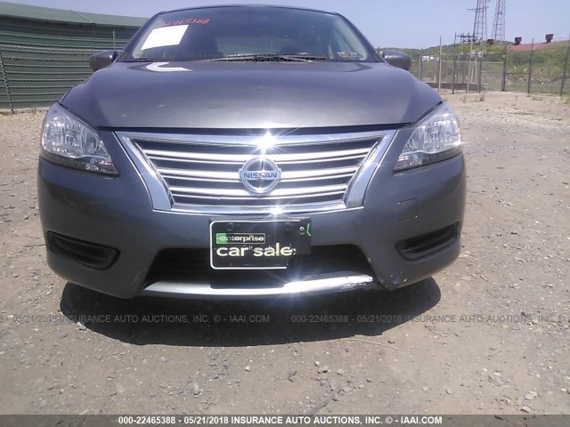 3N1AB7AP0FY214992 - 2015 NISSAN SENTRA S/SV/SR/SL GRAY photo 6