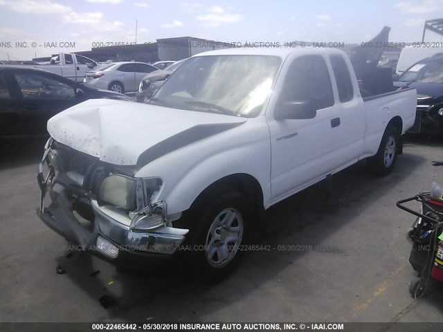 5TEVL52N72Z054689 - 2002 TOYOTA TACOMA XTRACAB WHITE photo 2