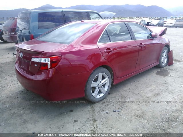 4T1BF1FK0DU655114 - 2013 TOYOTA CAMRY L/SE/LE/XLE წითელი ფოტო 4