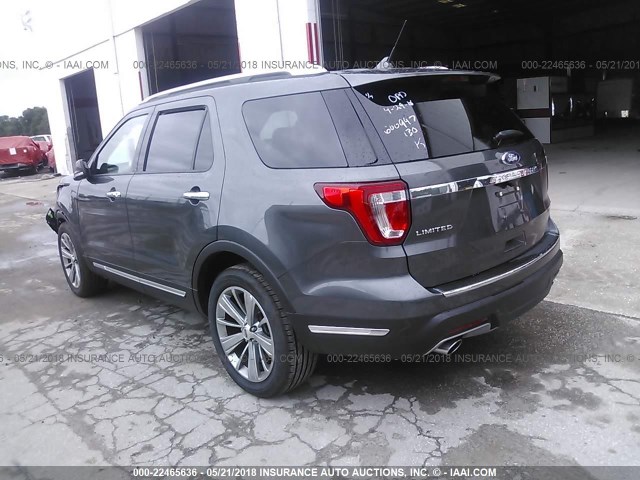 1FM5K7F8XJGA21674 - 2018 FORD EXPLORER LIMITED 灰色 照片 3