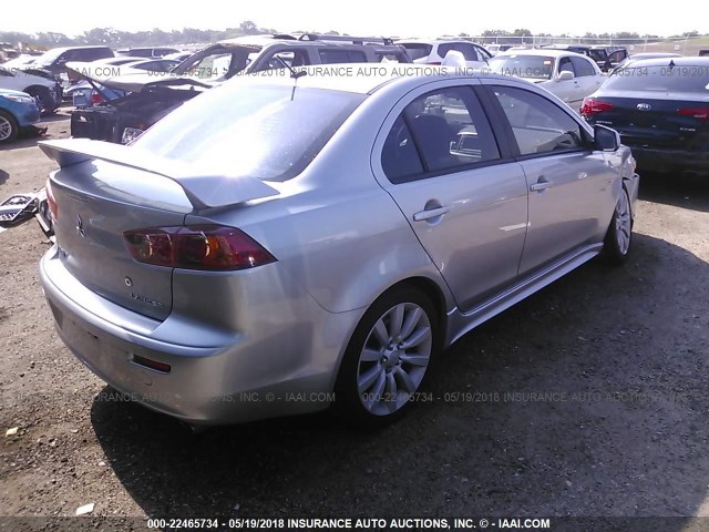 JA3AU86W99U007844 - 2009 MITSUBISHI LANCER GTS SILVER photo 4