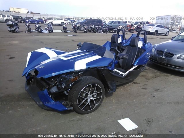 57XAAPFAXG7117992 - 2016 POLARIS SLINGSHOT SL BLUE photo 2