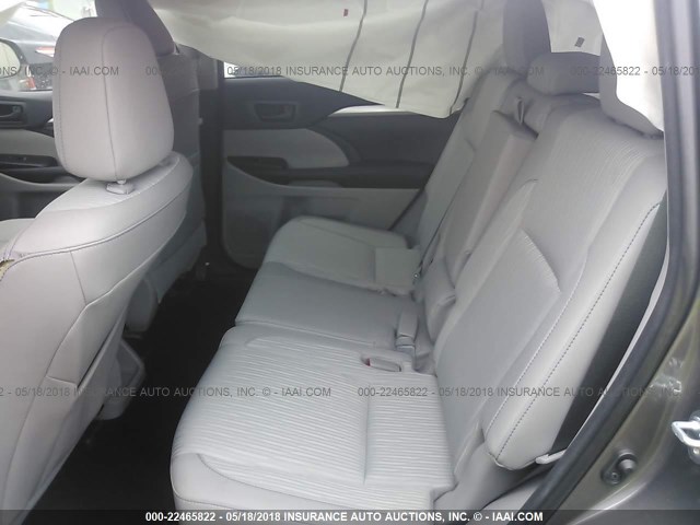 5TDZKRFH3GS148539 - 2016 TOYOTA HIGHLANDER LE/LE PLUS GRAY photo 8