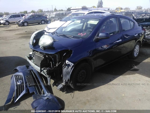 3N1CN7AP5CL916718 - 2012 NISSAN VERSA S/SV/SL Dark Blue photo 2