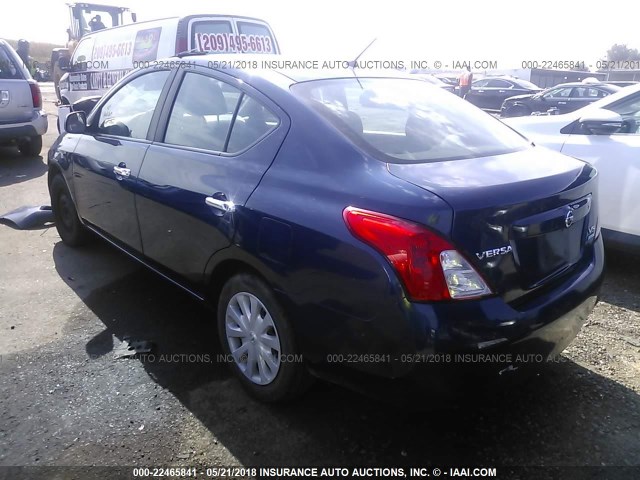 3N1CN7AP5CL916718 - 2012 NISSAN VERSA S/SV/SL Dark Blue photo 3