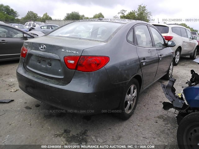 KMHDU46D68U556627 - 2008 HYUNDAI ELANTRA GLS/SE/LIMITED GRAY photo 4