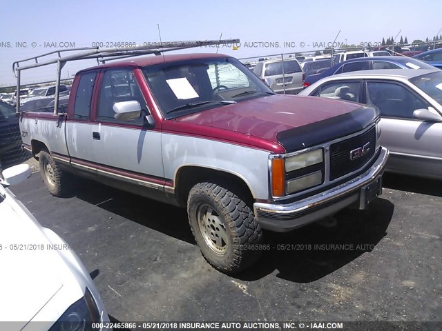 2GTEK19K5M1536401 - 1991 GMC SIERRA K1500 MAROON photo 1