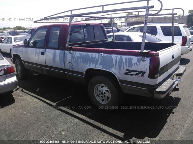 2GTEK19K5M1536401 - 1991 GMC SIERRA K1500 MAROON photo 3