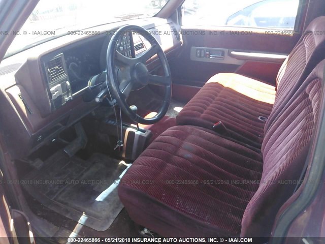 2GTEK19K5M1536401 - 1991 GMC SIERRA K1500 MAROON photo 5