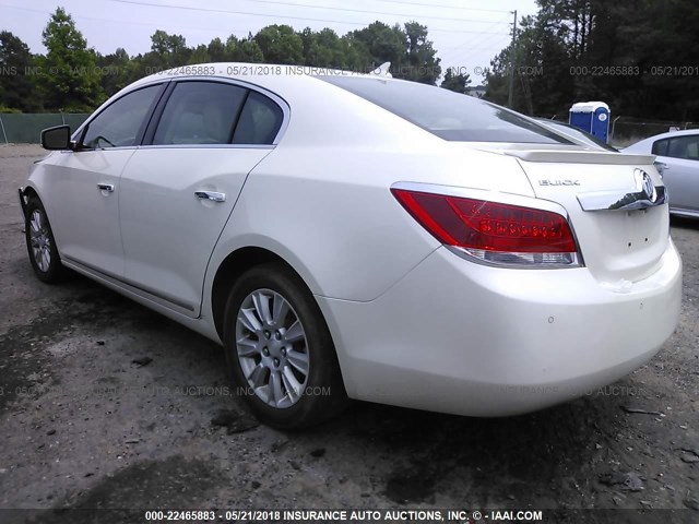 1G4GD5ER2CF370032 - 2012 BUICK LACROSSE PREMIUM WHITE photo 3