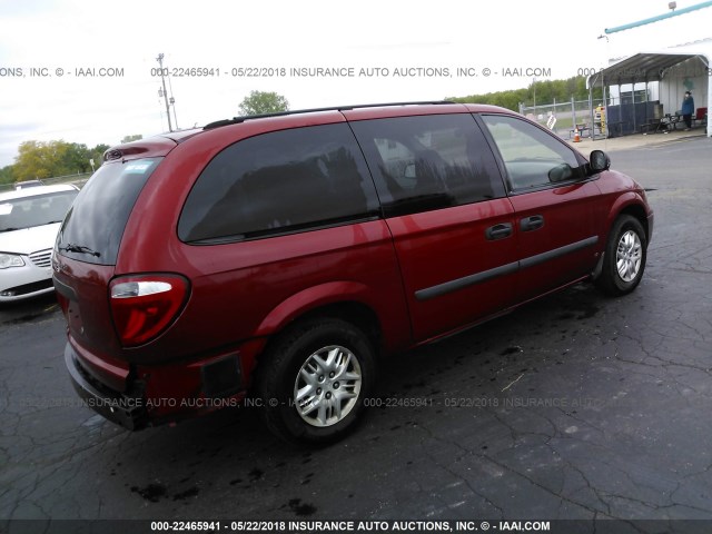 1D4GP24R26B633713 - 2006 DODGE GRAND CARAVAN SE RED photo 4