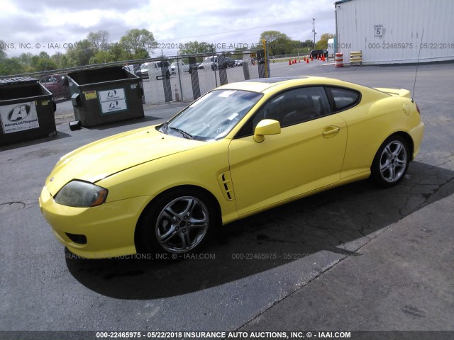 KMHHN65F26U205921 - 2006 HYUNDAI TIBURON GT/SE/GT LIMITED YELLOW photo 2