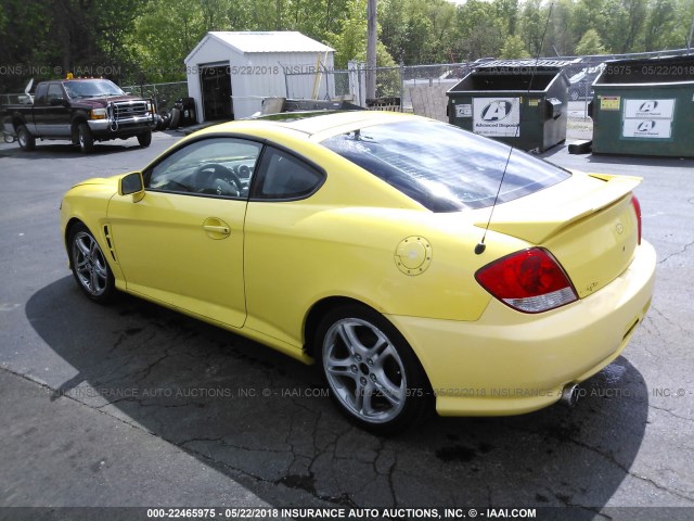 KMHHN65F26U205921 - 2006 HYUNDAI TIBURON GT/SE/GT LIMITED YELLOW photo 3