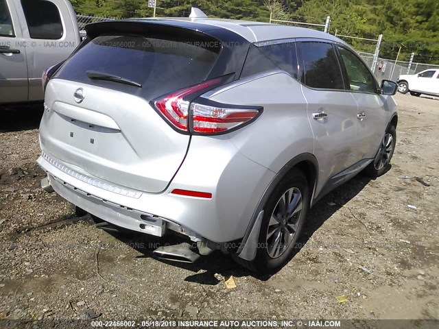 5N1AZ2MG4HN148532 - 2017 NISSAN MURANO S/SL/SV/PLATINUM SILVER photo 4