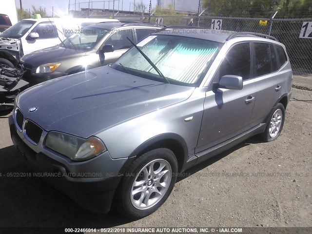 WBXPA73454WB28861 - 2004 BMW X3 2.5I GRAY photo 2