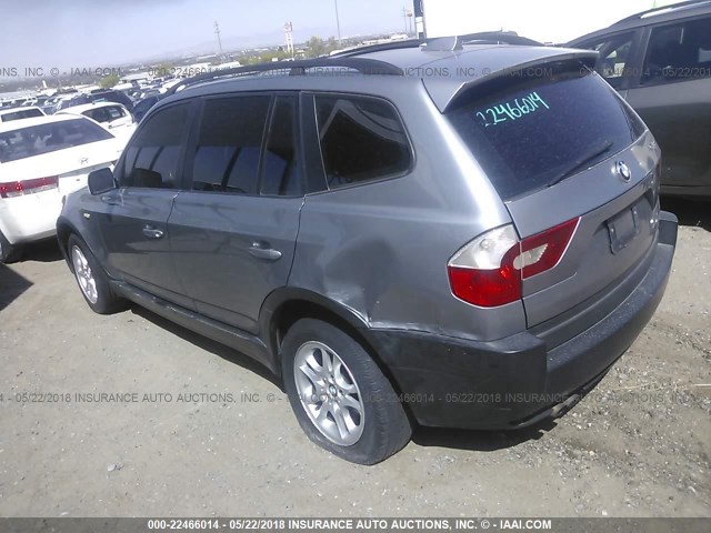 WBXPA73454WB28861 - 2004 BMW X3 2.5I GRAY photo 3