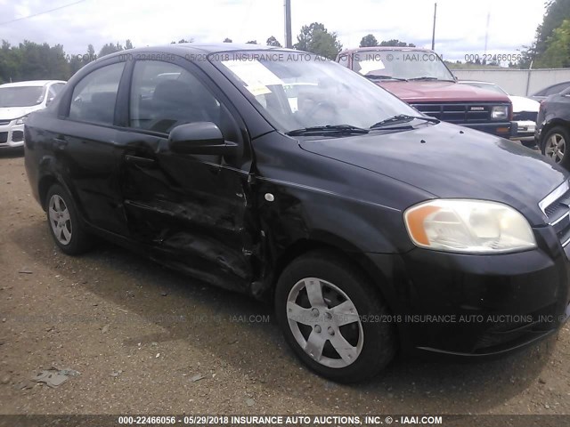 KL1TD56608B127817 - 2008 CHEVROLET AVEO LS BLACK photo 6