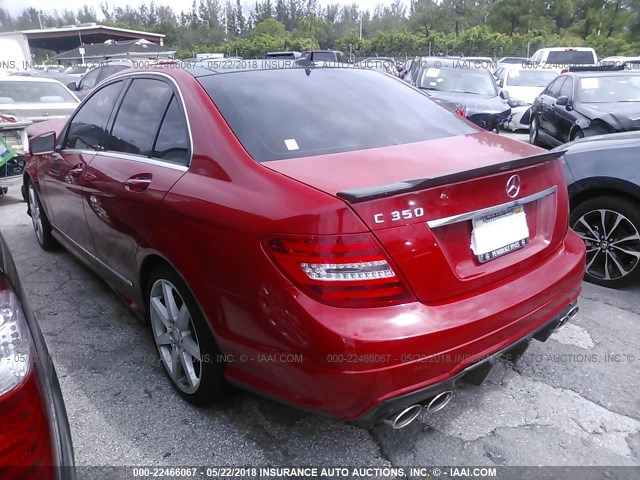 WDDGF5HB8DR298448 - 2013 MERCEDES-BENZ C 350 RED photo 3