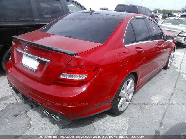 WDDGF5HB8DR298448 - 2013 MERCEDES-BENZ C 350 RED photo 4