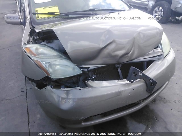 JTDKB22U867533132 - 2006 TOYOTA PRIUS ოქროსფერი ფოტო 6