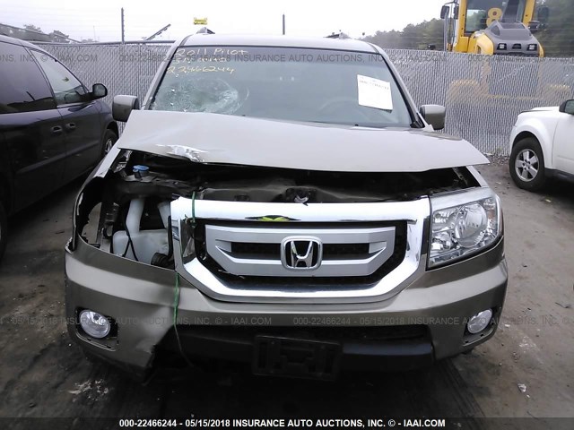 5FNYF4H4XBB094568 - 2011 HONDA PILOT EX GOLD photo 6