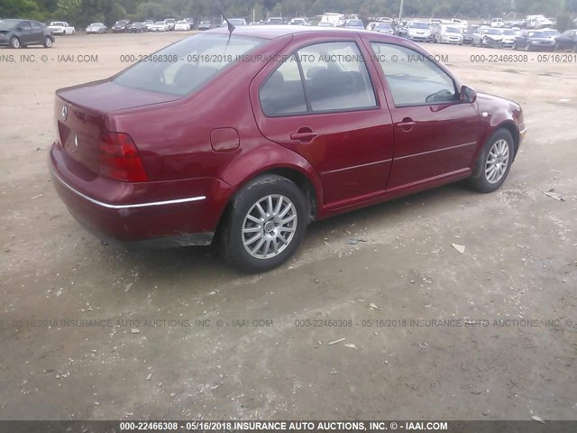 3VWSE69M24M120255 - 2004 VOLKSWAGEN JETTA GLS RED photo 4