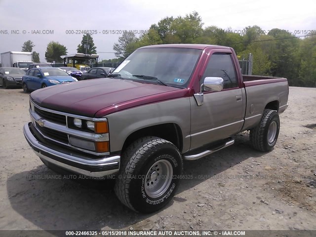 1GCDK14HXJZ233706 - 1988 CHEVROLET GMT-400 K1500 MAROON photo 2