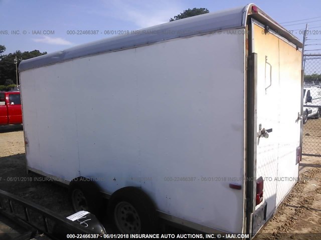 4D6EB1423CC030218 - 2012 CARGO CRAFT TRAILER  WHITE photo 3