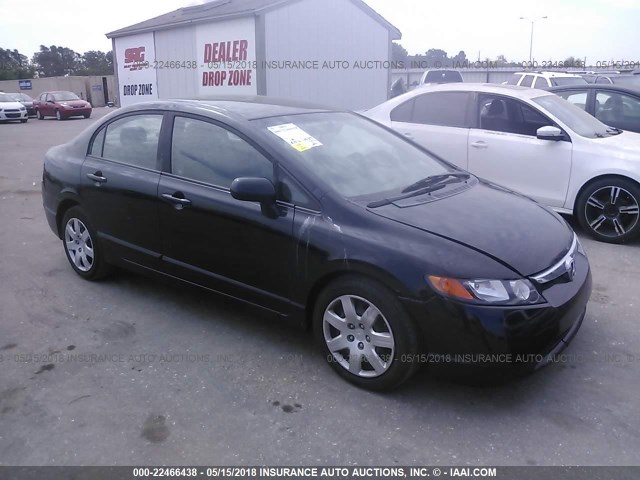 1HGFA16538L056459 - 2008 HONDA CIVIC LX BLACK photo 1