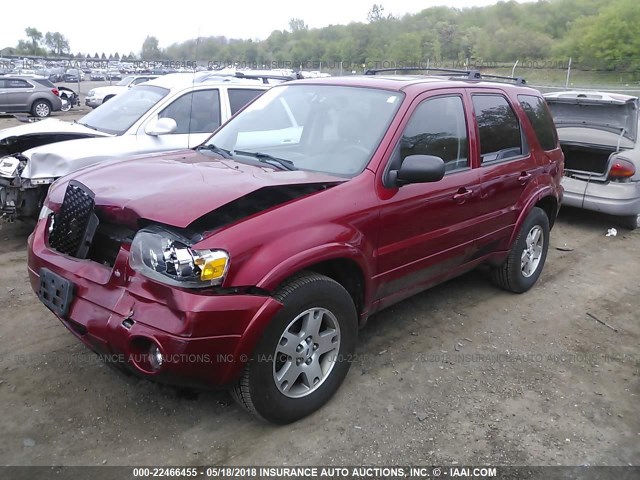 1FMCU94195KA51397 - 2005 FORD ESCAPE LIMITED RED photo 2