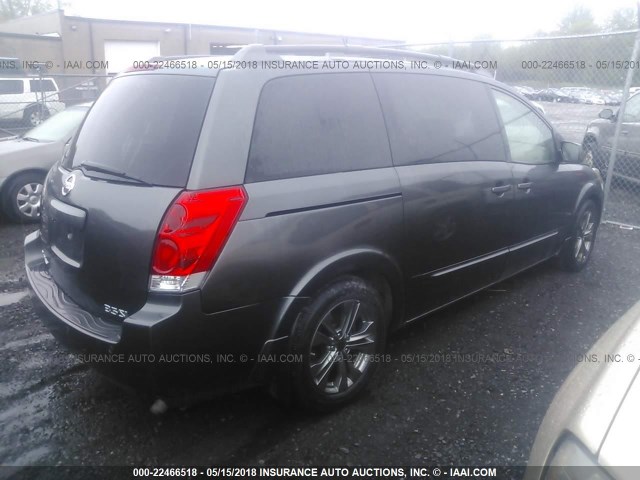 5N1BV28U34N356086 - 2004 NISSAN QUEST S/SE/SL GRAY photo 4