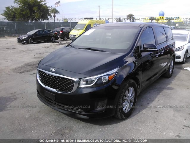 KNDMA5C11G6208038 - 2016 KIA SEDONA L BLACK photo 2