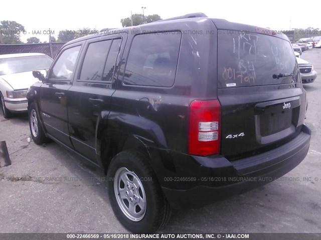 1C4NJRBB4HD139199 - 2017 JEEP PATRIOT SPORT BLACK photo 3